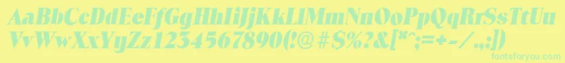 ToledoserialHeavyItalic Font – Green Fonts on Yellow Background