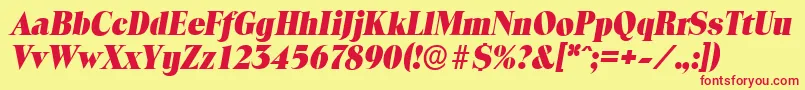 fuente ToledoserialHeavyItalic – Fuentes Rojas Sobre Fondo Amarillo
