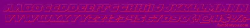 Indigodemon3Dital-Schriftart – Rote Schriften auf violettem Hintergrund