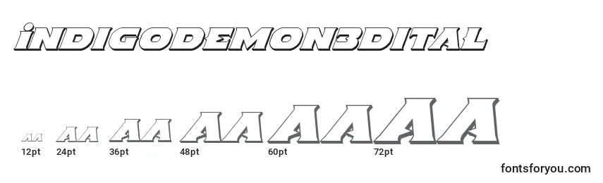Indigodemon3Dital Font Sizes