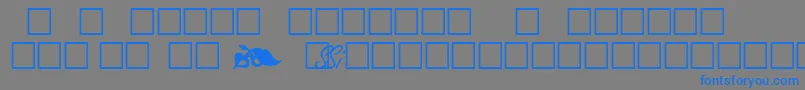 Fonte VeracityornamentssskRegular – fontes azuis em um fundo cinza
