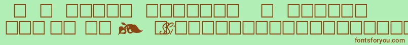 Шрифт VeracityornamentssskRegular – коричневые шрифты на зелёном фоне