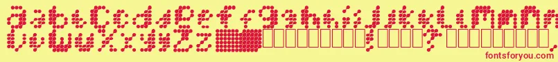 Fonte MercuryBlob – fontes vermelhas em um fundo amarelo