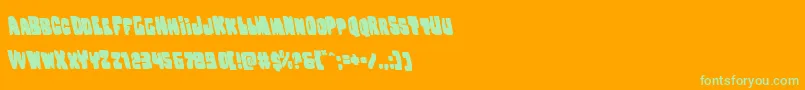 Nobodyhomeleft Font – Green Fonts on Orange Background