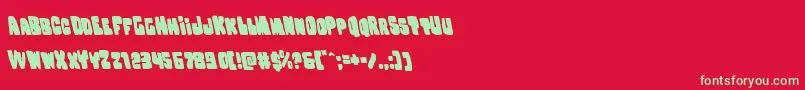 フォントNobodyhomeleft – 赤い背景に緑の文字