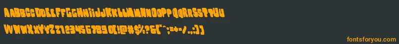 フォントNobodyhomeleft – 黒い背景にオレンジの文字