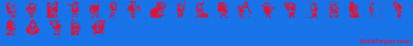 Czcionka RypNat – czerwone czcionki na niebieskim tle
