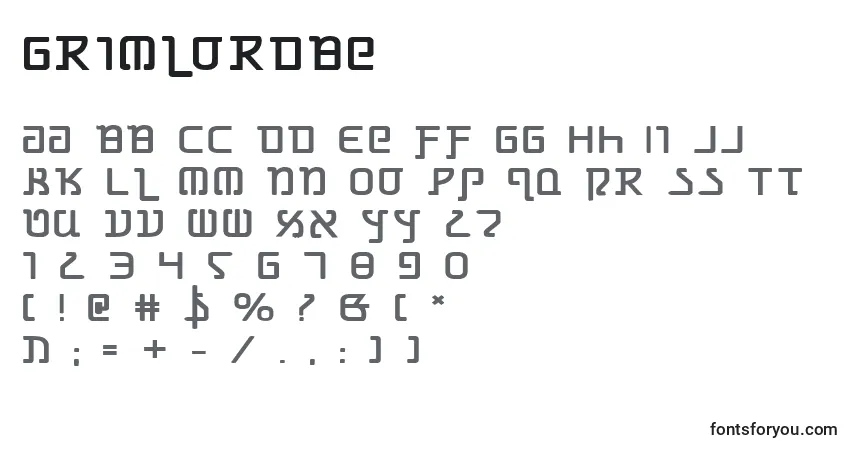 Шрифт Grimlordbe – алфавит, цифры, специальные символы