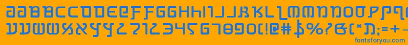 フォントGrimlordbe – オレンジの背景に青い文字