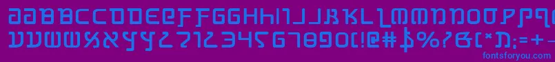 フォントGrimlordbe – 紫色の背景に青い文字