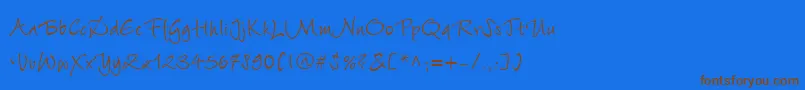 Шрифт WiesbadenSwingLtCyrillicRoman – коричневые шрифты на синем фоне