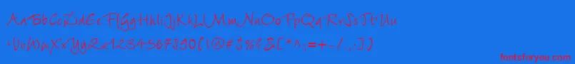 WiesbadenSwingLtCyrillicRoman Font – Red Fonts on Blue Background