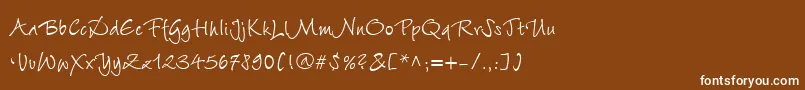 フォントWiesbadenSwingLtCyrillicRoman – 茶色の背景に白い文字