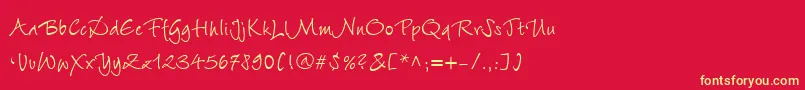 WiesbadenSwingLtCyrillicRoman Font – Yellow Fonts on Red Background