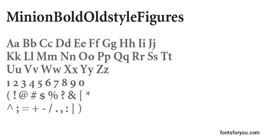 A fonte MinionBoldOldstyleFigures – alfabeto, números, caracteres especiais