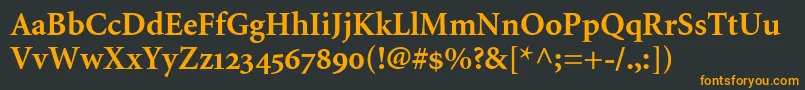 MinionBoldOldstyleFigures Font – Orange Fonts on Black Background