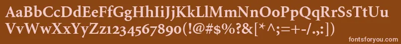 MinionBoldOldstyleFigures Font – Pink Fonts on Brown Background