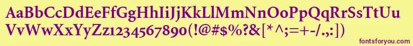 MinionBoldOldstyleFigures Font – Purple Fonts on Yellow Background