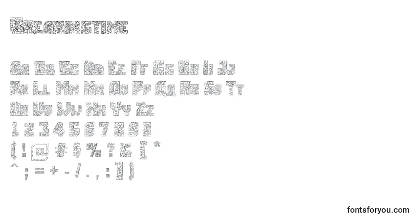 Fuente Breakingtime - alfabeto, números, caracteres especiales