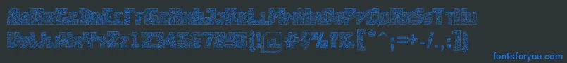 フォントBreakingtime – 黒い背景に青い文字