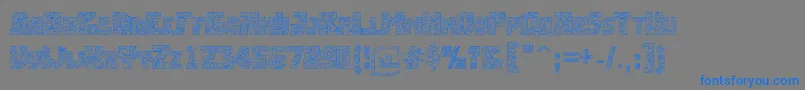 フォントBreakingtime – 灰色の背景に青い文字