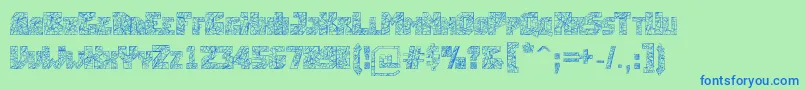 Breakingtime Font – Blue Fonts on Green Background