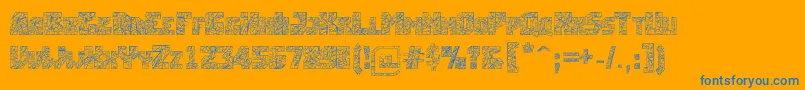 Шрифт Breakingtime – синие шрифты на оранжевом фоне