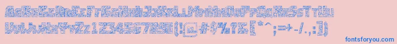 Breakingtime-fontti – siniset fontit vaaleanpunaisella taustalla