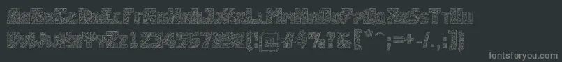 Breakingtime-fontti – harmaat kirjasimet mustalla taustalla
