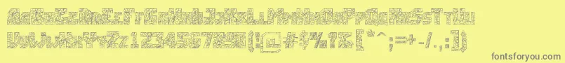 Breakingtime-fontti – harmaat kirjasimet keltaisella taustalla