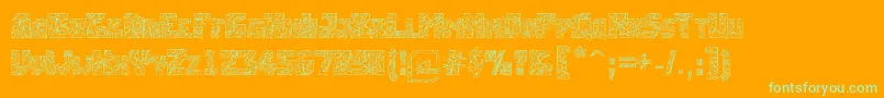 Breakingtime Font – Green Fonts on Orange Background