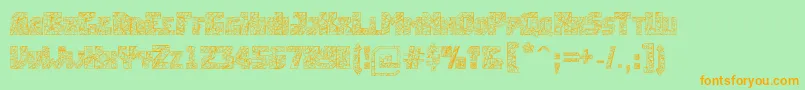 Breakingtime Font – Orange Fonts on Green Background