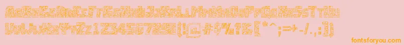Breakingtime-Schriftart – Orangefarbene Schriften auf rosa Hintergrund