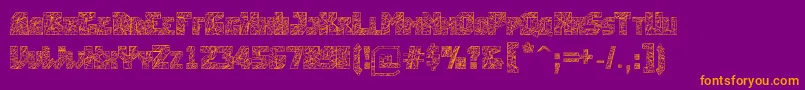 Breakingtime-Schriftart – Orangefarbene Schriften auf violettem Hintergrund