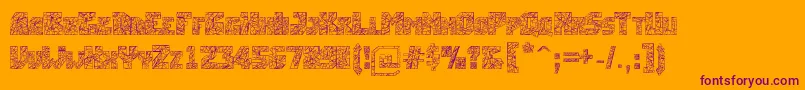 Breakingtime-Schriftart – Violette Schriften auf orangefarbenem Hintergrund