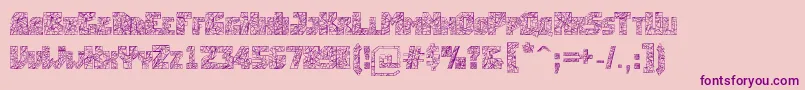 Breakingtime-fontti – violetit fontit vaaleanpunaisella taustalla
