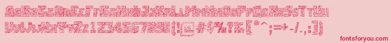 フォントBreakingtime – ピンクの背景に赤い文字