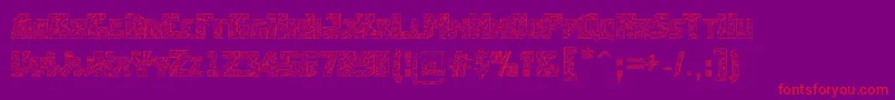 Breakingtime-Schriftart – Rote Schriften auf violettem Hintergrund