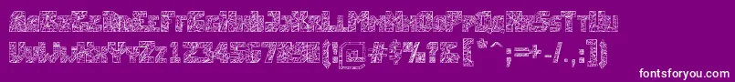 Breakingtime-Schriftart – Weiße Schriften auf violettem Hintergrund