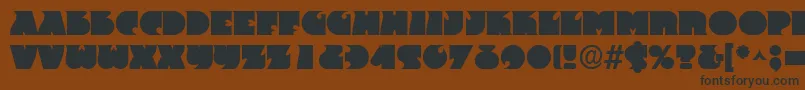 Weitere Informationen zur FranticRegular-Schriftart FranticRegular-Schriftart – Schwarze Schriften auf braunem Hintergrund