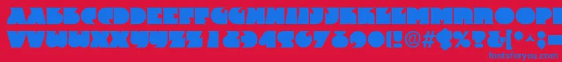 Weitere Informationen zur FranticRegular-Schriftart FranticRegular-Schriftart – Blaue Schriften auf rotem Hintergrund