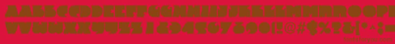 フォントFranticRegular – 赤い背景に茶色の文字