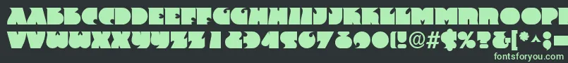 FranticRegular-fontti – vihreät fontit mustalla taustalla