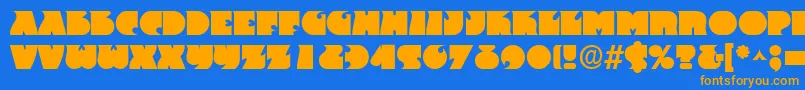 Fonte FranticRegular – fontes laranjas em um fundo azul