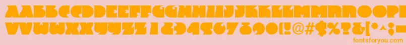 FranticRegular-Schriftart – Orangefarbene Schriften auf rosa Hintergrund