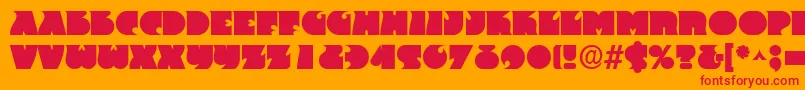 FranticRegular Font – Red Fonts on Orange Background