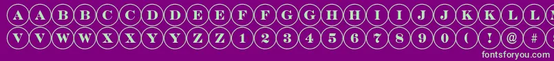ADiscoserif-Schriftart – Grüne Schriften auf violettem Hintergrund
