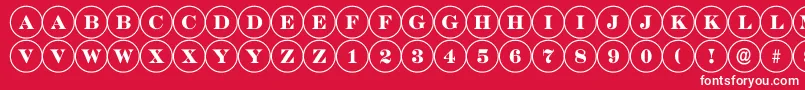 ADiscoserif-fontti – valkoiset fontit punaisella taustalla
