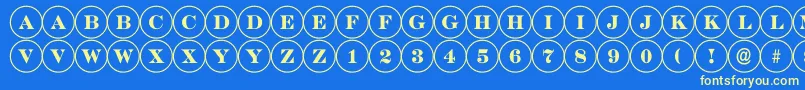 Fonte ADiscoserif – fontes amarelas em um fundo azul