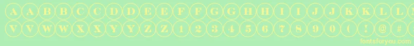 ADiscoserif-fontti – keltaiset fontit vihreällä taustalla